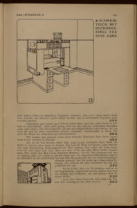 1901 DAS INTERIEUR II Hauptteil Seite 195 Josef Hoffmann Schreibtisch mit Büchergestell für eine Dame