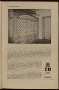 1901 DAS INTERIEUR II Hauptteil Seite 71, Oberbaurat Prof. Otto Wagner, Abteilungswand in einem Vorzimmer