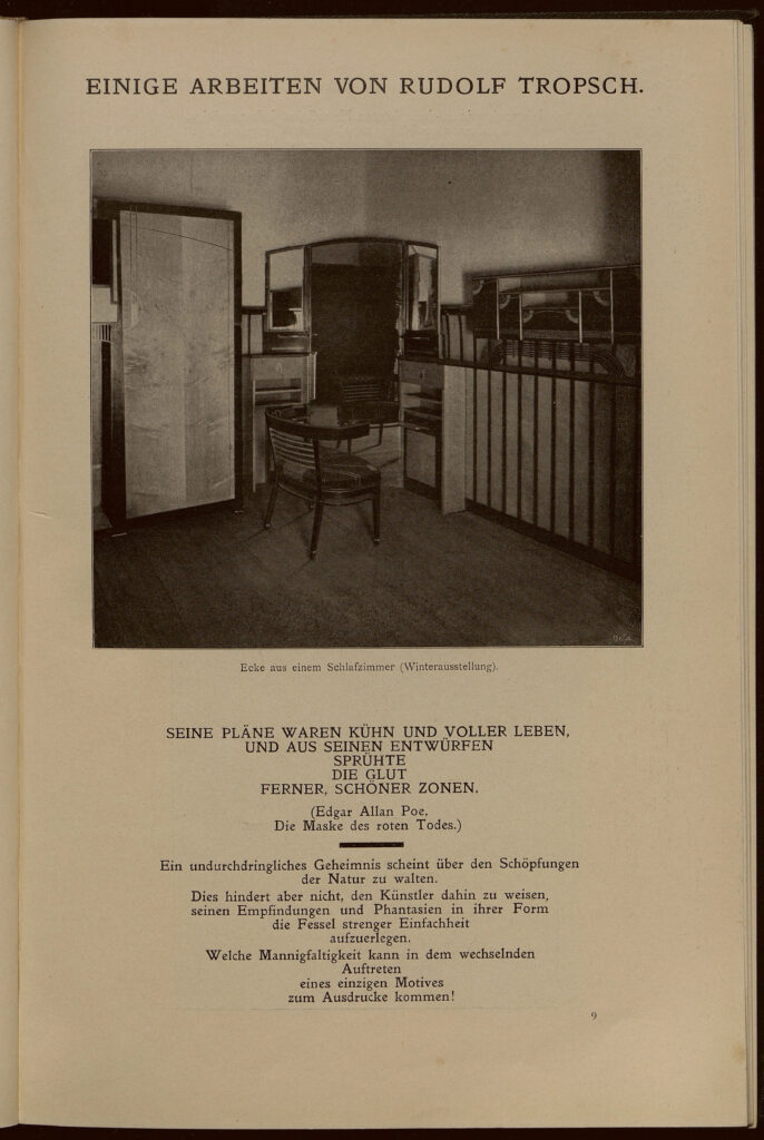 1901 DAS INTERIEUR II Hauptteil Seite 129 Rudolf Tropsch Ecke aus einem Arbeitszimmer