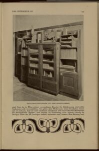 1902 DAS INTERIEUR III Hauptteil Seite 147 Zeitschriftenschrank Arbeitszimmer des Architekten Franz Freih. V. Krauss